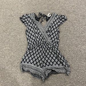 Bohemian open- back romper